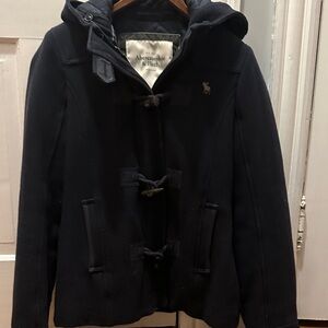 Abercrombie & Fitch Midnight Blue Toggle Wool Coat